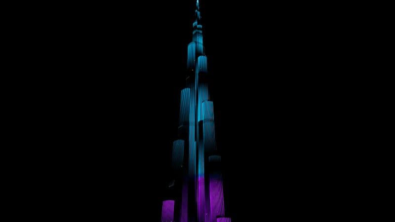 Burj Khalifa Night illumination Wallpaper