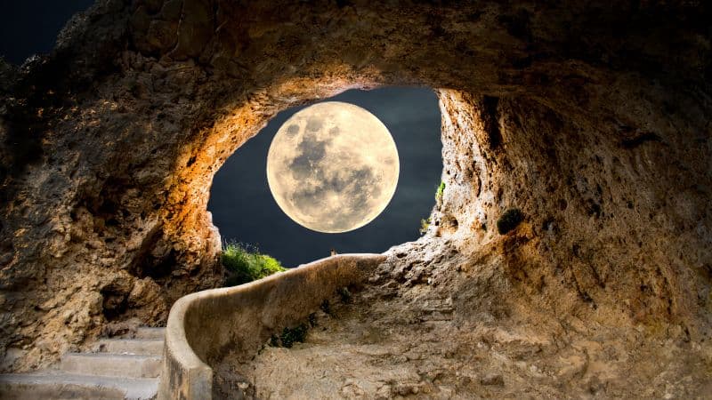 Full moon Cave Wallpaper