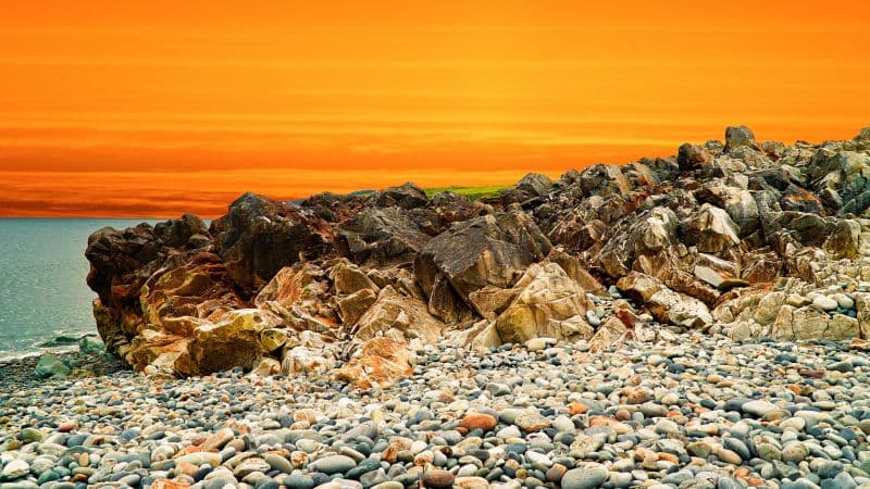 Landscape Orange sky Wallpaper