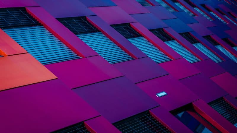 Purple Building Pattern Wallpaper