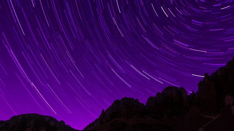 Star Trails Purple sky Wallpaper
