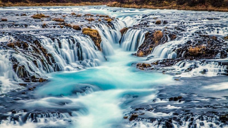 Bruarfoss Waterfall Iceland Wallpaper