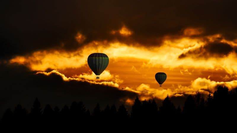 Hot air balloons Sunset Wallpaper