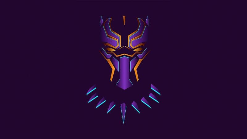 Black Panther Purple background Wallpaper
