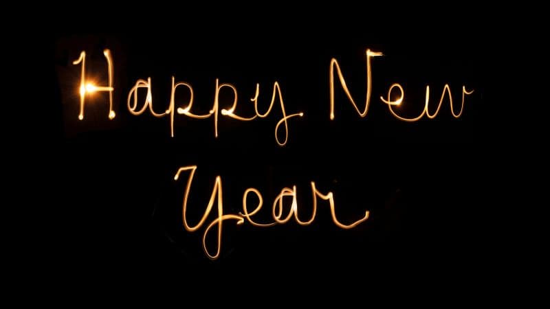 Happy New Year Black background Wallpaper