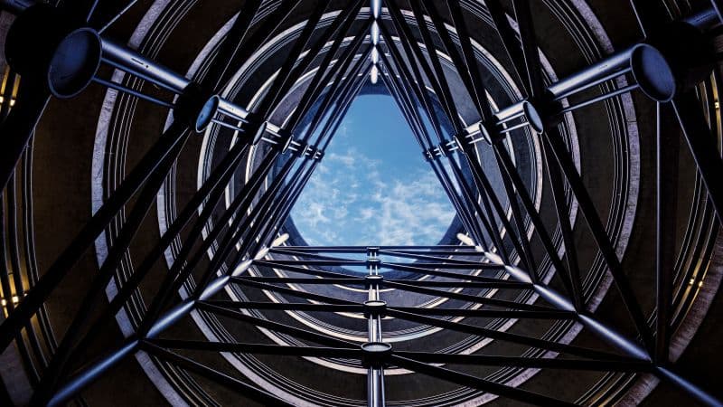 Multistorey car park Looking up at Sky Wallpaper