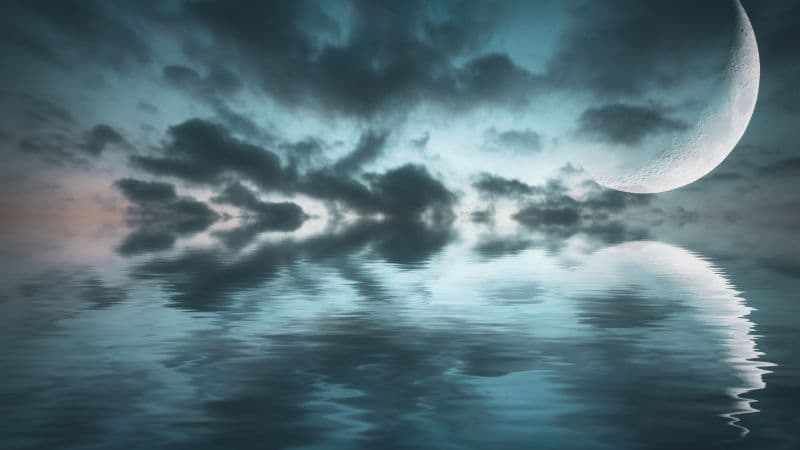 Ocean Crescent Moon Wallpaper