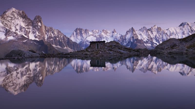 Mountain Hut Mirror Lake Wallpaper