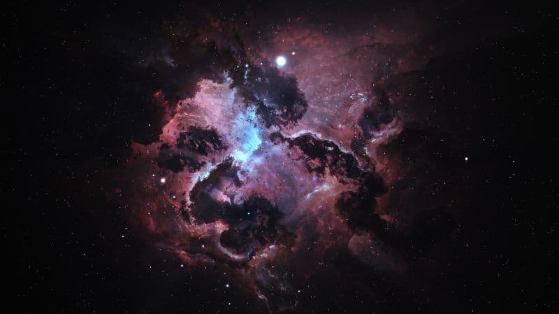 Atlantis Nexus Nebula Black background Wallpaper