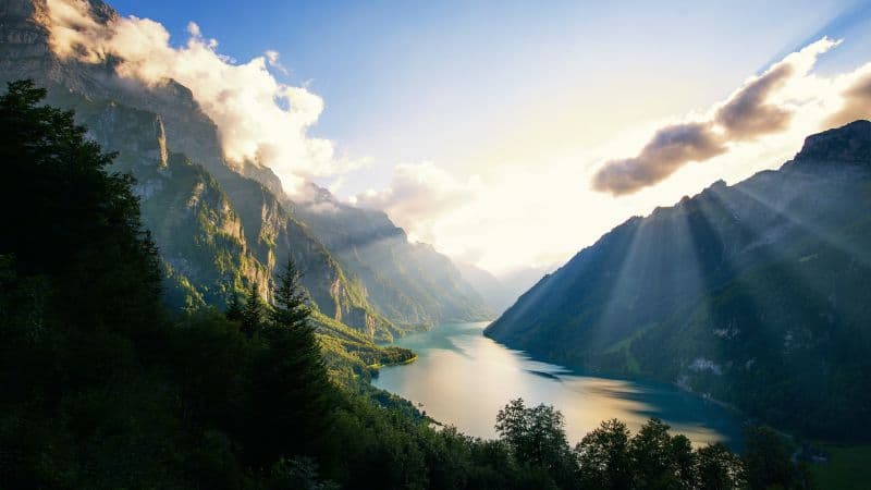Klöntalersee Lake Alps Wallpaper