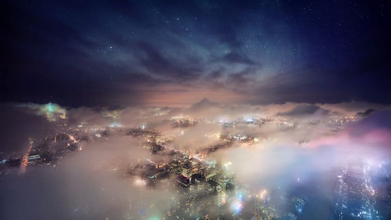 New York City Above clouds Wallpaper