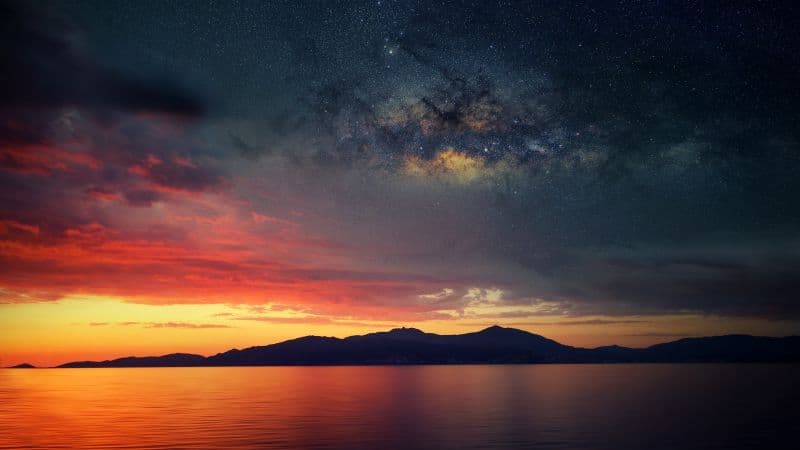 Corsica Island Sunset Orange Wallpaper