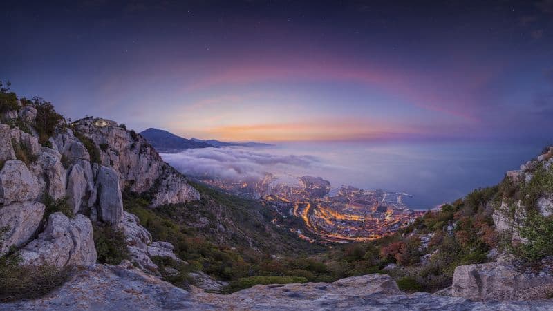 Monaco City Aerial view Wallpaper