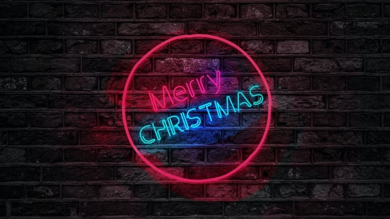 Merry Christmas Neon Wallpaper