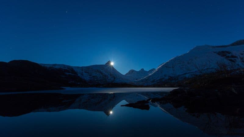 Moonrise Blue Sky Wallpaper