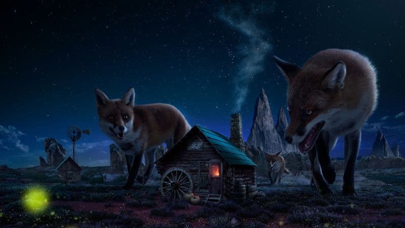 Witch House Fox Wallpaper