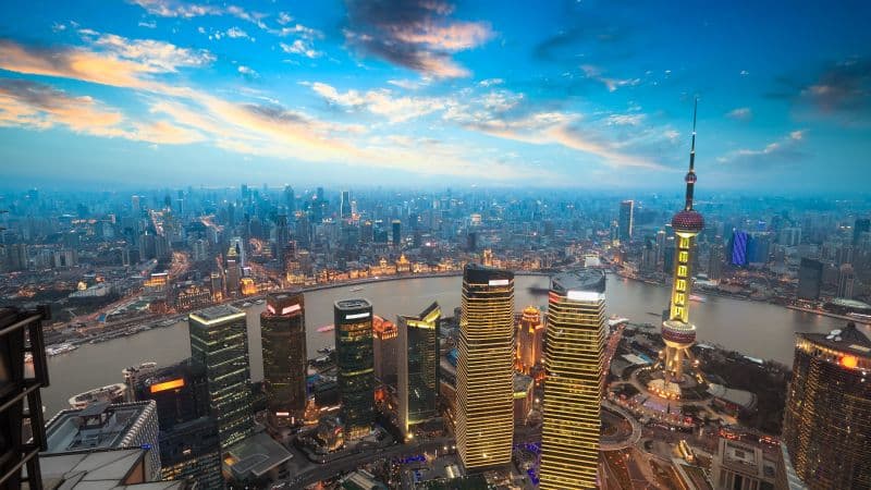 Shanghai City Aerial view Wallpaper