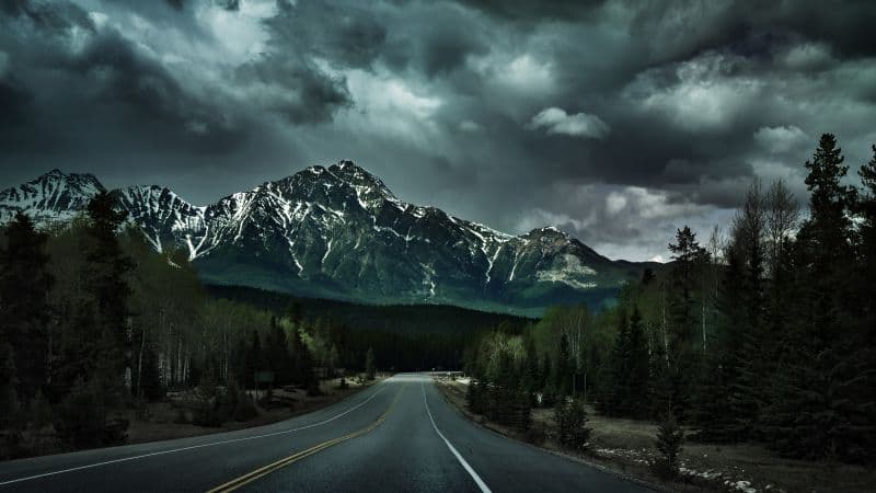 Endless Road Canadian Rockies Wallpaper
