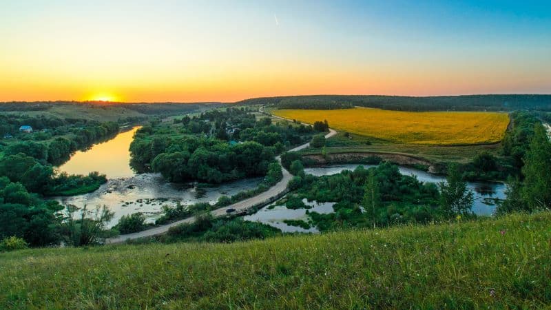 River Countryside Wallpaper
