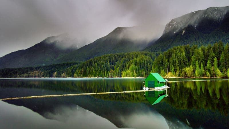 Floating Cabin Capilano Lake Wallpaper
