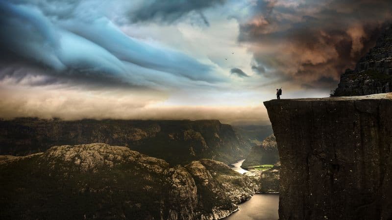 Pulpit Rock Preikestolen cliff Wallpaper
