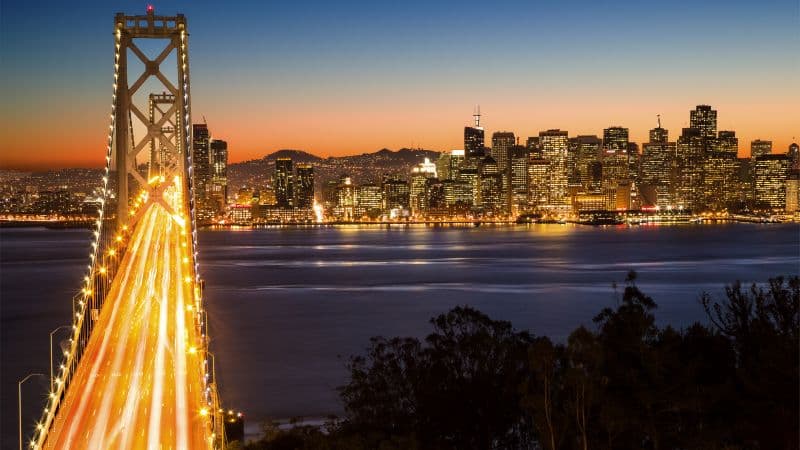 Oakland Bay Bridge Illuminated Wallpaper