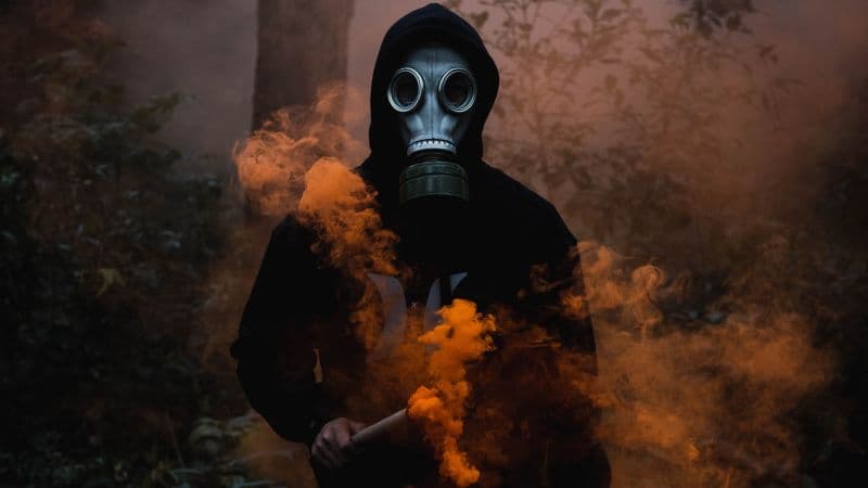Man in Mask Black Jacket Wallpaper