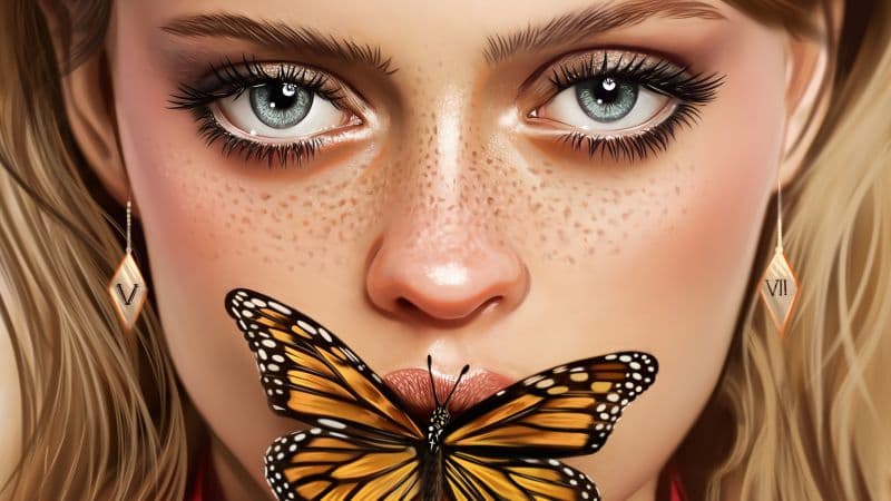Beautiful girl Butterfly Wallpaper