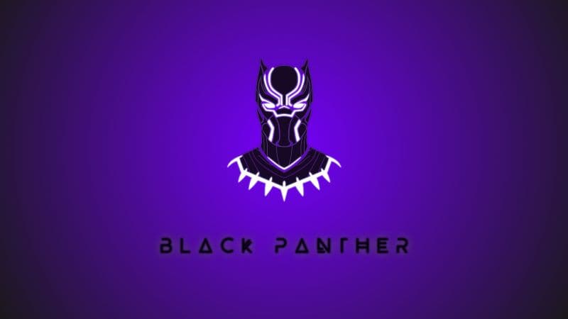 Black Panther Minimal Purple Wallpaper