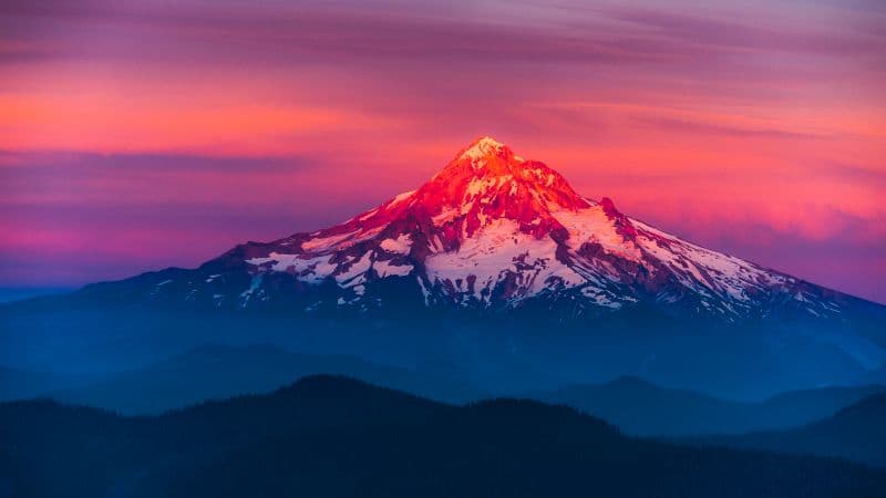 Mount Hood Alpenglow Wallpaper