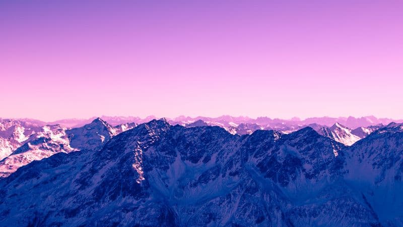 Purple sky Glacier mountains Wallpaper