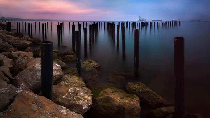 Rocky coast Sunrise Wallpaper
