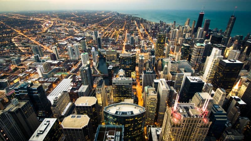 Chicago Aerial view Wallpaper