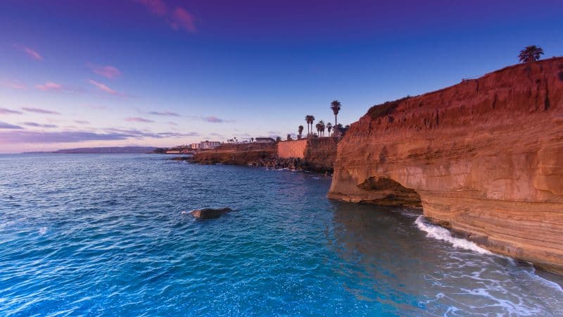 Sunset Cliffs Seascape Wallpaper