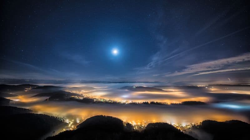 Swiss Mountain Plateau Aerial view Wallpaper