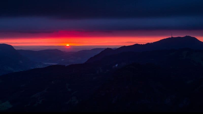 Mountain silhouette Sunset Wallpaper
