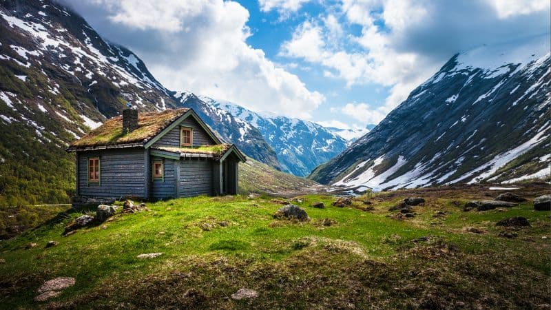 Valley House Wooden House Wallpaper