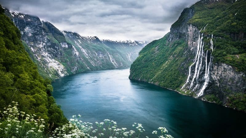 Seven Sisters waterfalls Norway Wallpaper