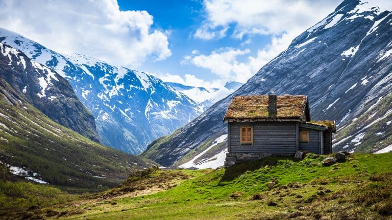 Valley House Glacier mountains Wallpaper