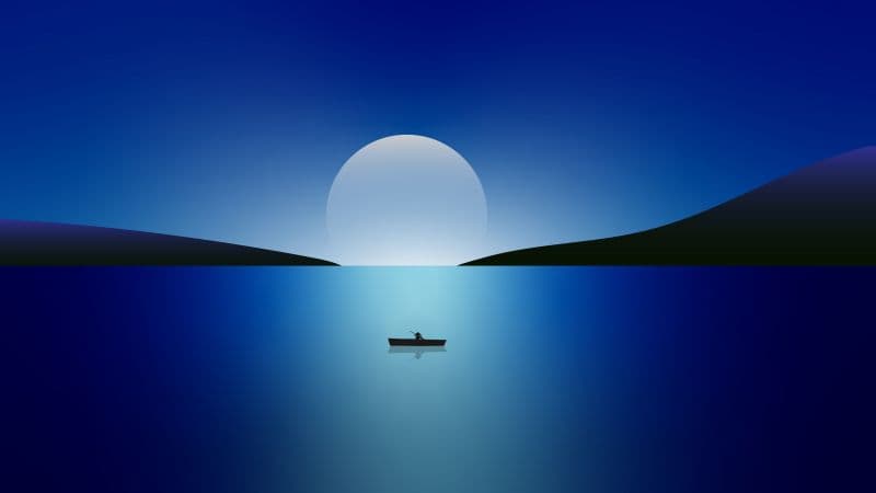Moon Night Minimalist Wallpaper