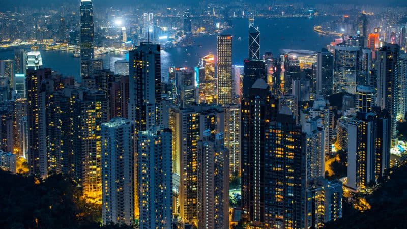 Hong Kong City Aerial view Wallpaper