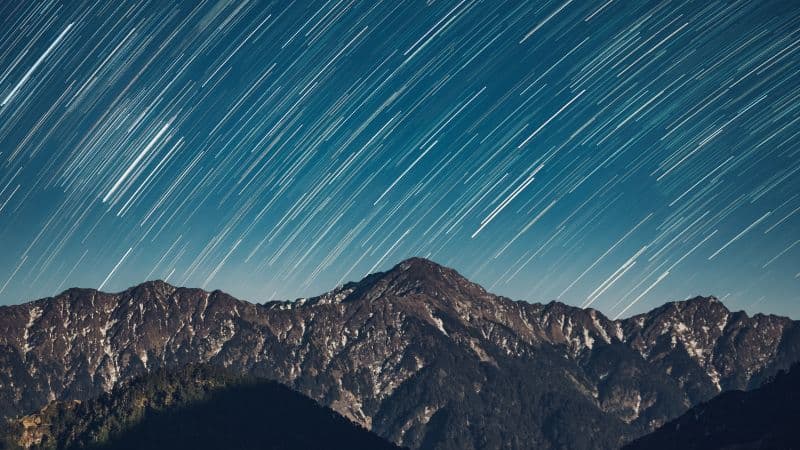 Star Trails Mountain range Wallpaper