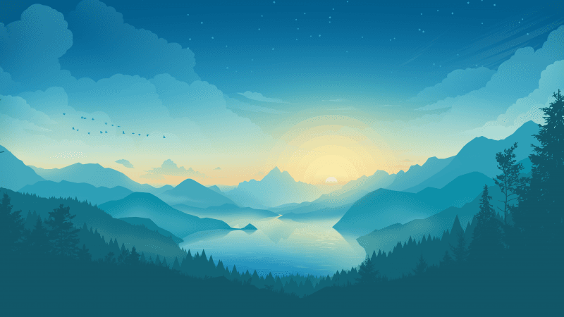 Lakeside Sunrise Wallpaper