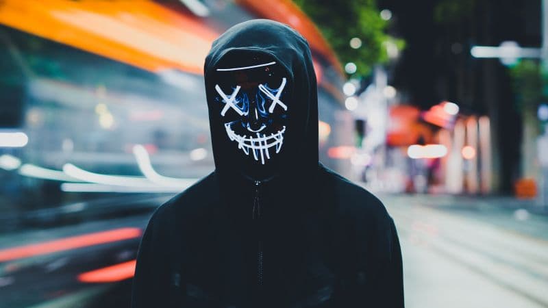 Persons in Mask Neon Mask Wallpaper