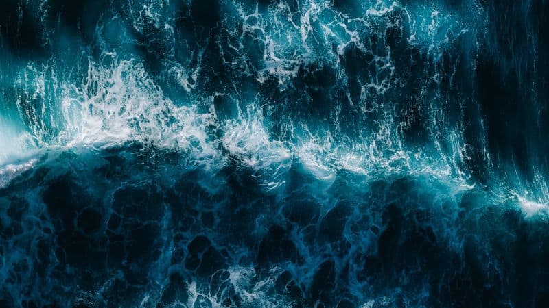 Sea waves Aerial view Wallpaper