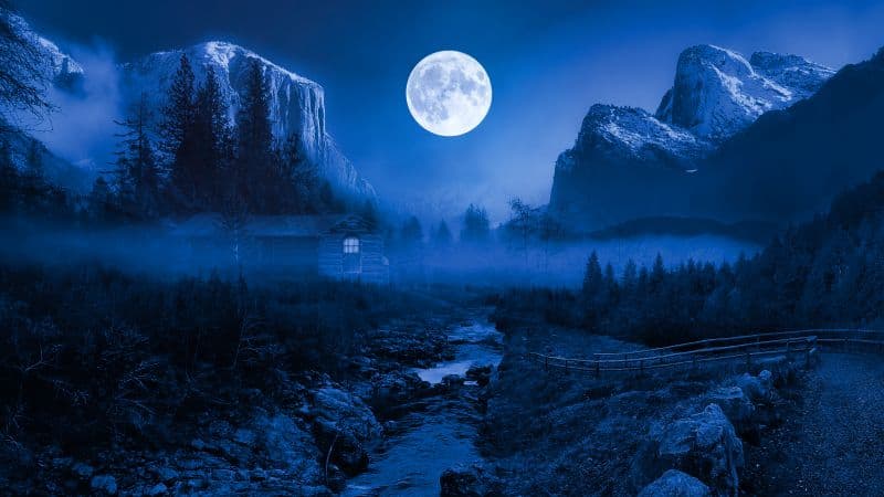 Twilight Moon Night time Wallpaper
