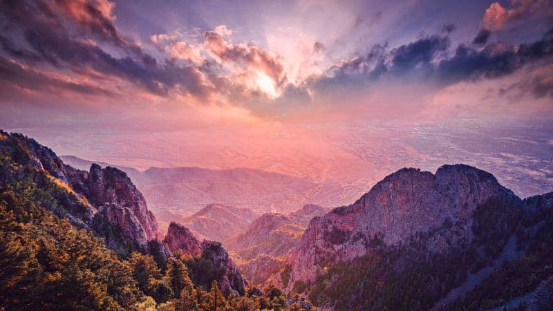 Mountain Peaks Sunset Wallpaper