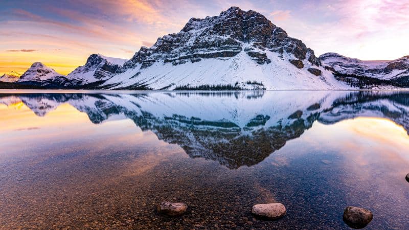 Bow Lake Crowfoot Mountain Wallpaper