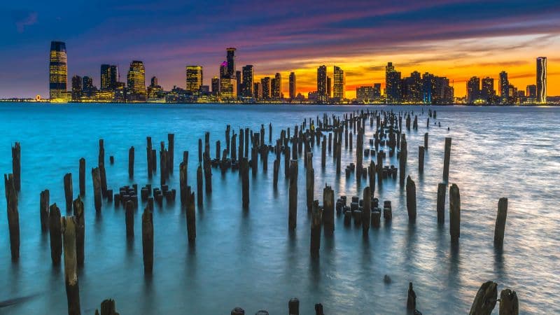 Old Pier Poles New York City Wallpaper