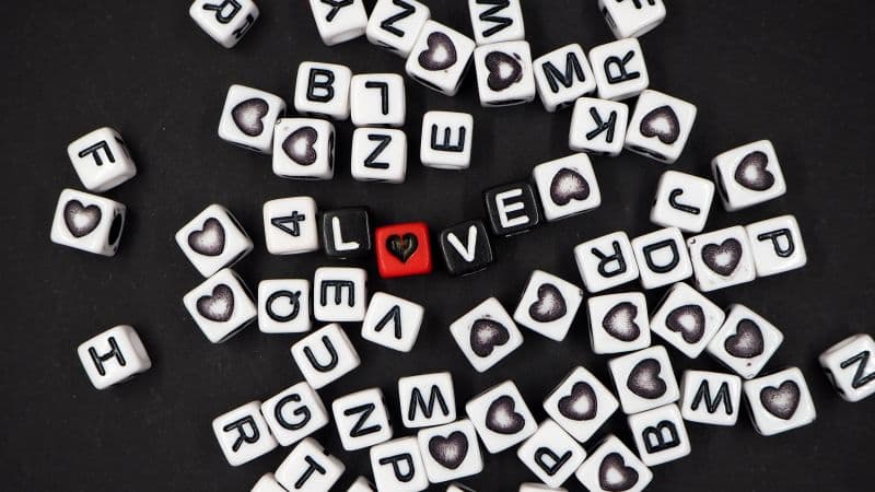 Letter Blocks Love Symbols Wallpaper